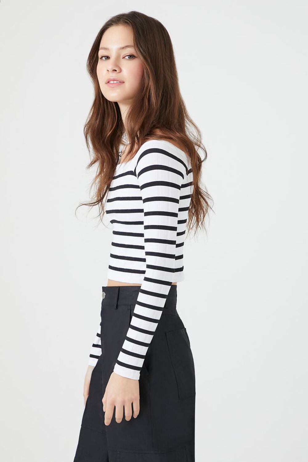 Seamless Striped Crop Top